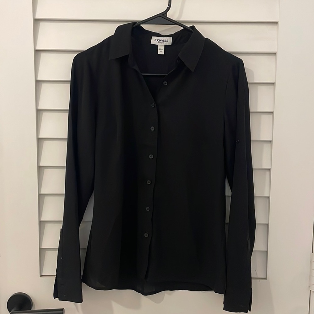 Express Portofino Black Buttondown